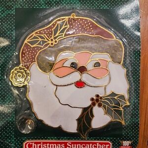 Vintage Trim A Home Santa‎ Christmas Suncatcher Window Hanging NOS